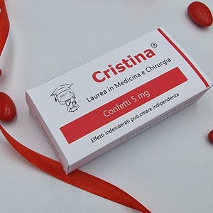 Favor for graduation type medicine and pharmacology, personalized confetti box, pharmacy graduation, graduation confetti holder
