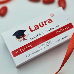 Nursing graduation favor confetti box, medicine and pharmacology type, graduation confetti holder