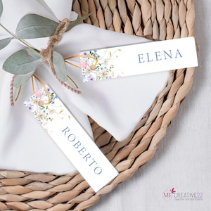 Marque-place personnalisé en carton, étiquette de ticket pour mariages, baptêmes, confirmations