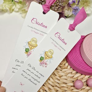 Segnalibro comunione ideale come segnaposto per  comunione, cresima la grafica personalizzabile, regalo prima comunione