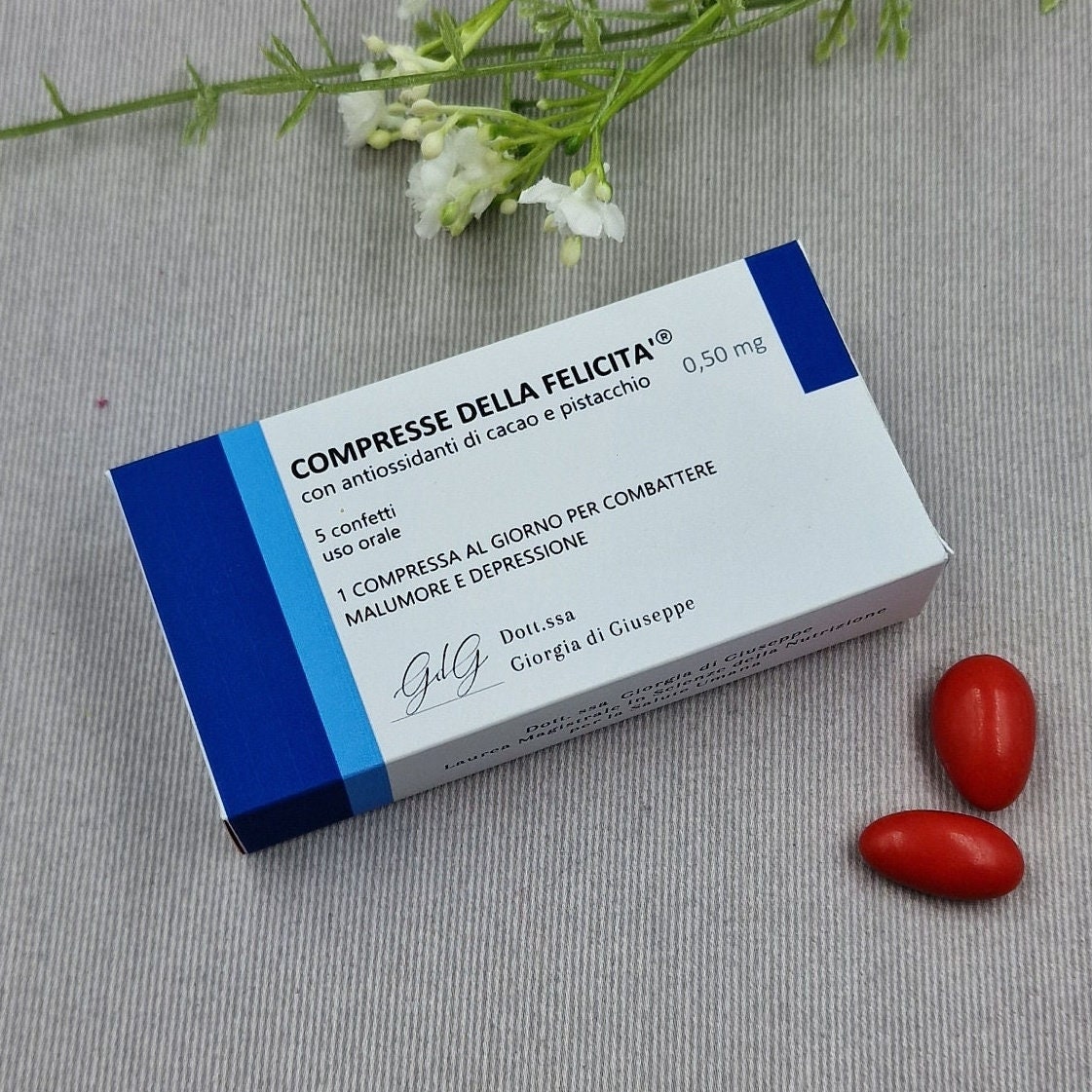 Bomboniere Laurea Medicina – 10 Scatoline Portaconfetti Stile Farmaco, Personalizzabili Su Tutti I Lati, 5,5x9x2,5 Cm