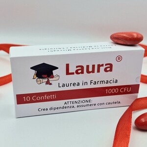 Bomboniera Laurea tipo scatola medicina: infermieristica, medicina, chimica e tecnologia
