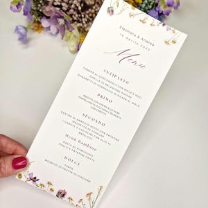 Bruiloft bloemen bruiloft menu