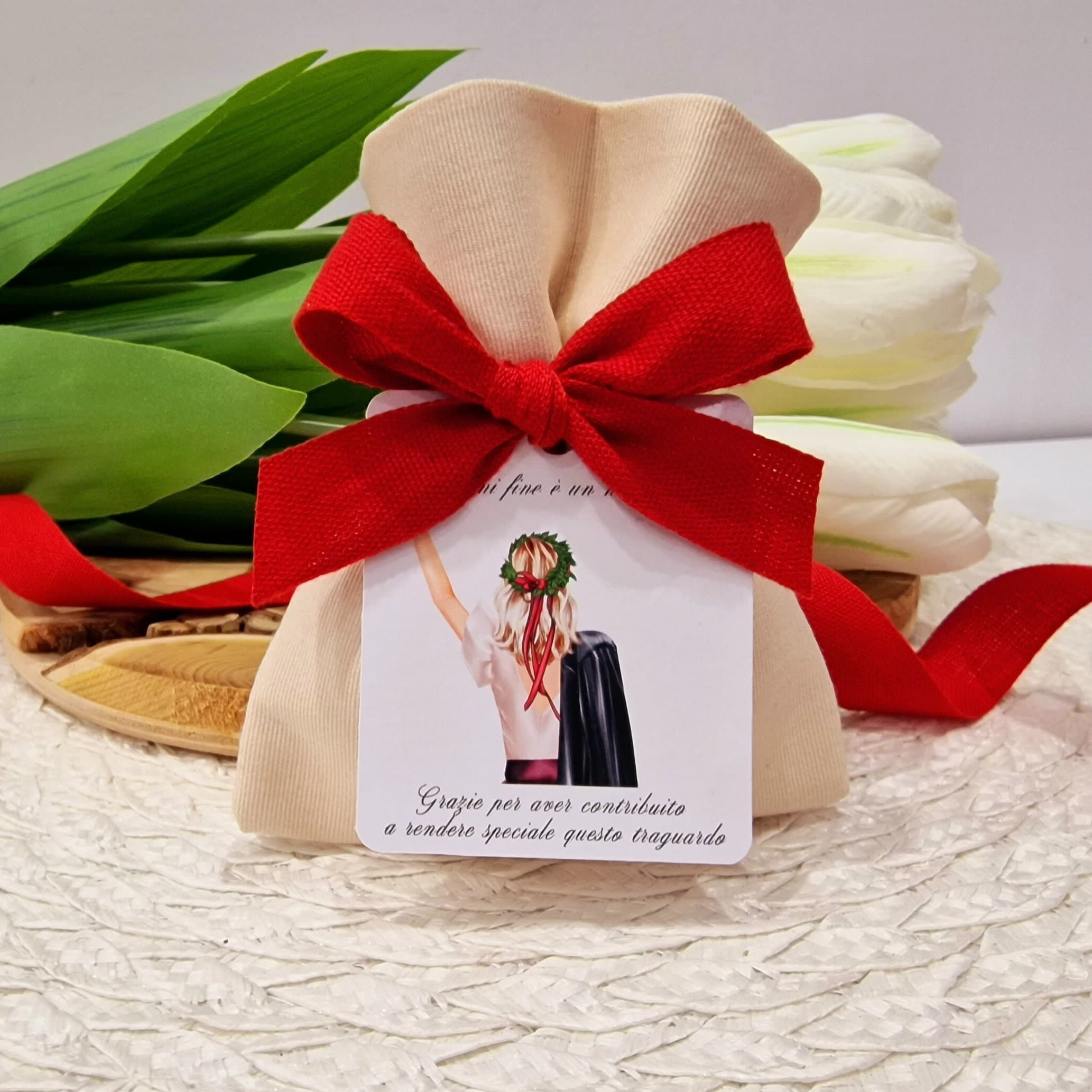 Sacchetto Portaconfetti in raso per Laurea - Tricot Cafè