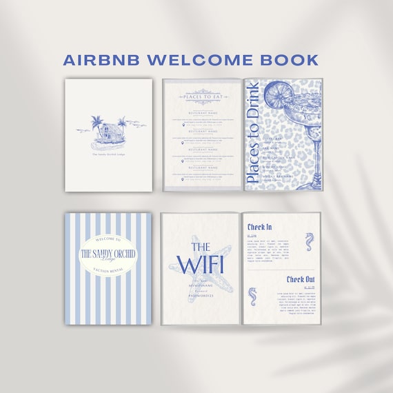 Coastal Airbnb Welcome Book Template: Editable Beach House Guest Guide