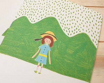 Vacance Lovely Lined Notebook, 64 Ruled Pages, Medium, 8.25&quot; x 6&quot;, Soft Cover, Including Bookmark