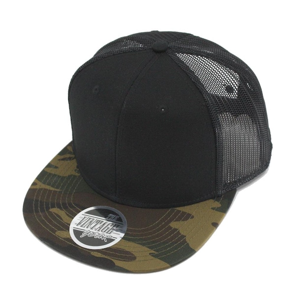 Camouflage Baumwolle flacher Schirm verstellbarer Netzverschluss Snapback Baseball Cap