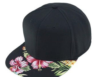 Custom Embroidery Hawaiian Hat Baseball Cap Floral Brim  display picture 1