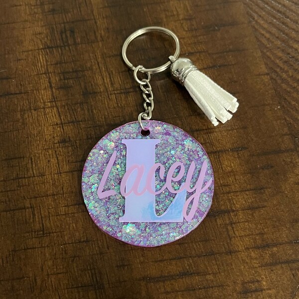 Glitter Keychain Etsy