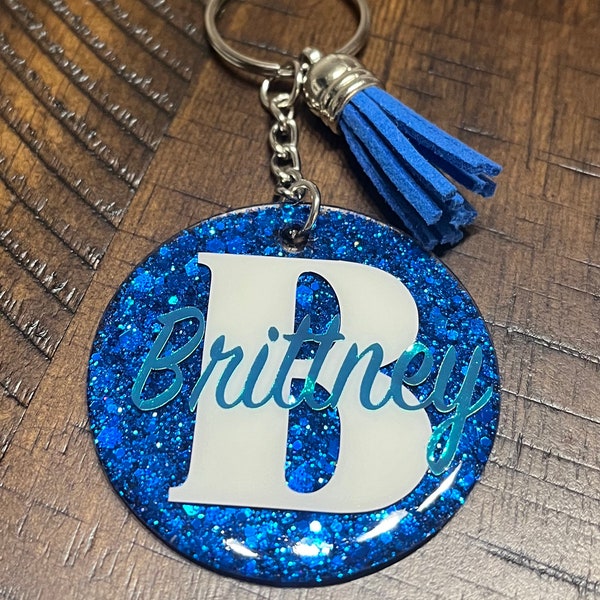 Glitter Keychains l Personalized Keychains  l Backpack Keychain l Sparkle Keychain l Customizable Keychain