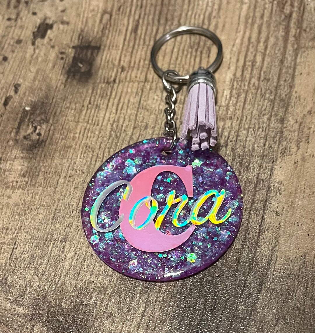 Glitter Keychains L Personalized Keychains L Gift L Backpack Etsy