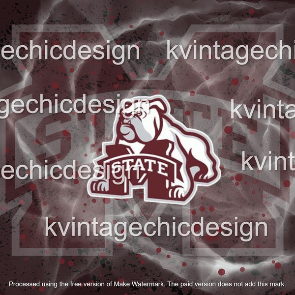 Mississippi State Tumbler Cup PNG Image MSU Bulldogs Digital File