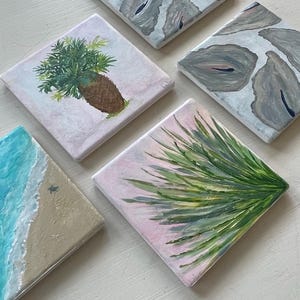 Hand painted Ceramic Coasters with cork backing