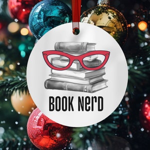 Book nerd ornament, book nerd, book lover, book lover gift, gift for book lover, reader, gift for reader, reading, love reading,