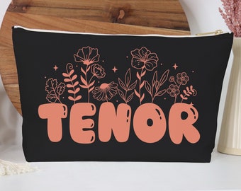 Estuche cosmético de tenor floral de primavera, cantante de barbería, canto de barbería, regalos de cantante tenor, cantante tenor, tenor de barbería, regalos de tenor