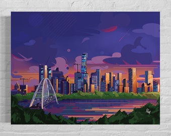 City Skyline Art on Canvas Edmonton