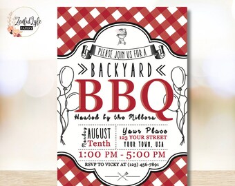Barbeque Invitation, Custom Made Invitation, BBQ Invitation, Customized Digital Design invitation, Backyard Birthday, Picnic Party
