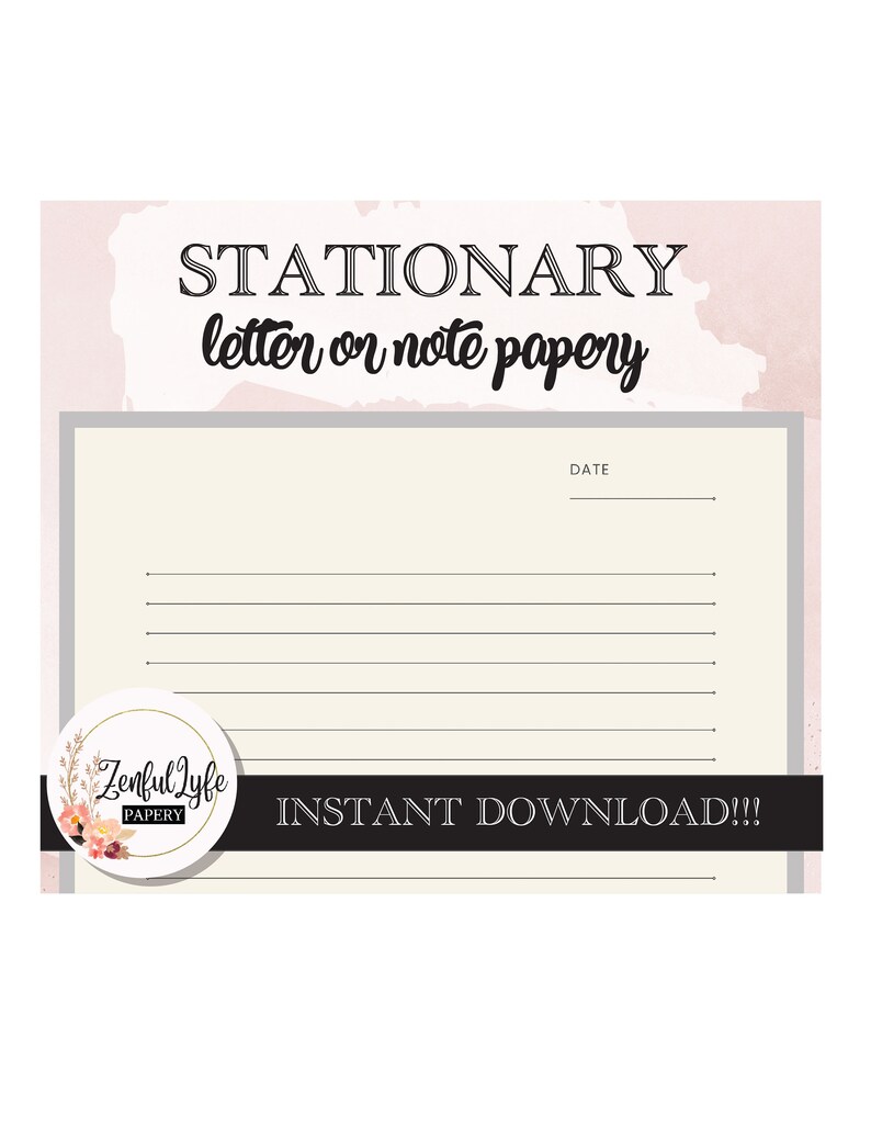 Stationary Paper Instant Download - Etsy