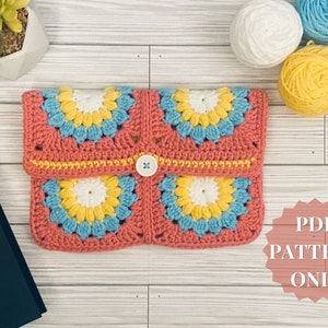 DIGITAL Sunburst Book Sleeve Pattern | Crochet Book Sleeve | Crochet Book Cover
