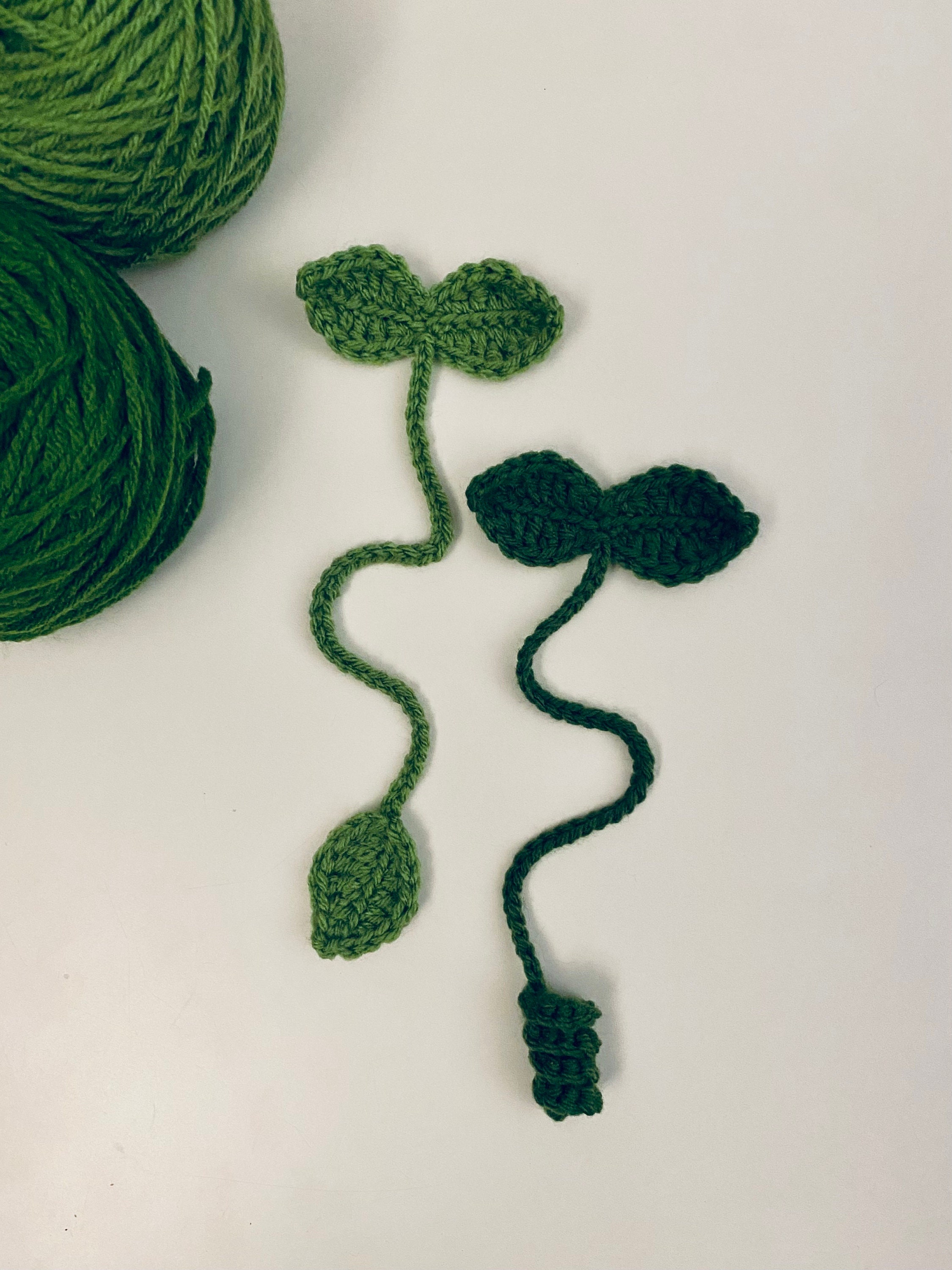 Crochet Bookmark Leaf Bookmark Sprout Bookmark Page Etsy