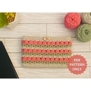 DIGITAL Tulip Book Sleeve Pattern | Crochet Book Sleeve | Crochet Book Cover