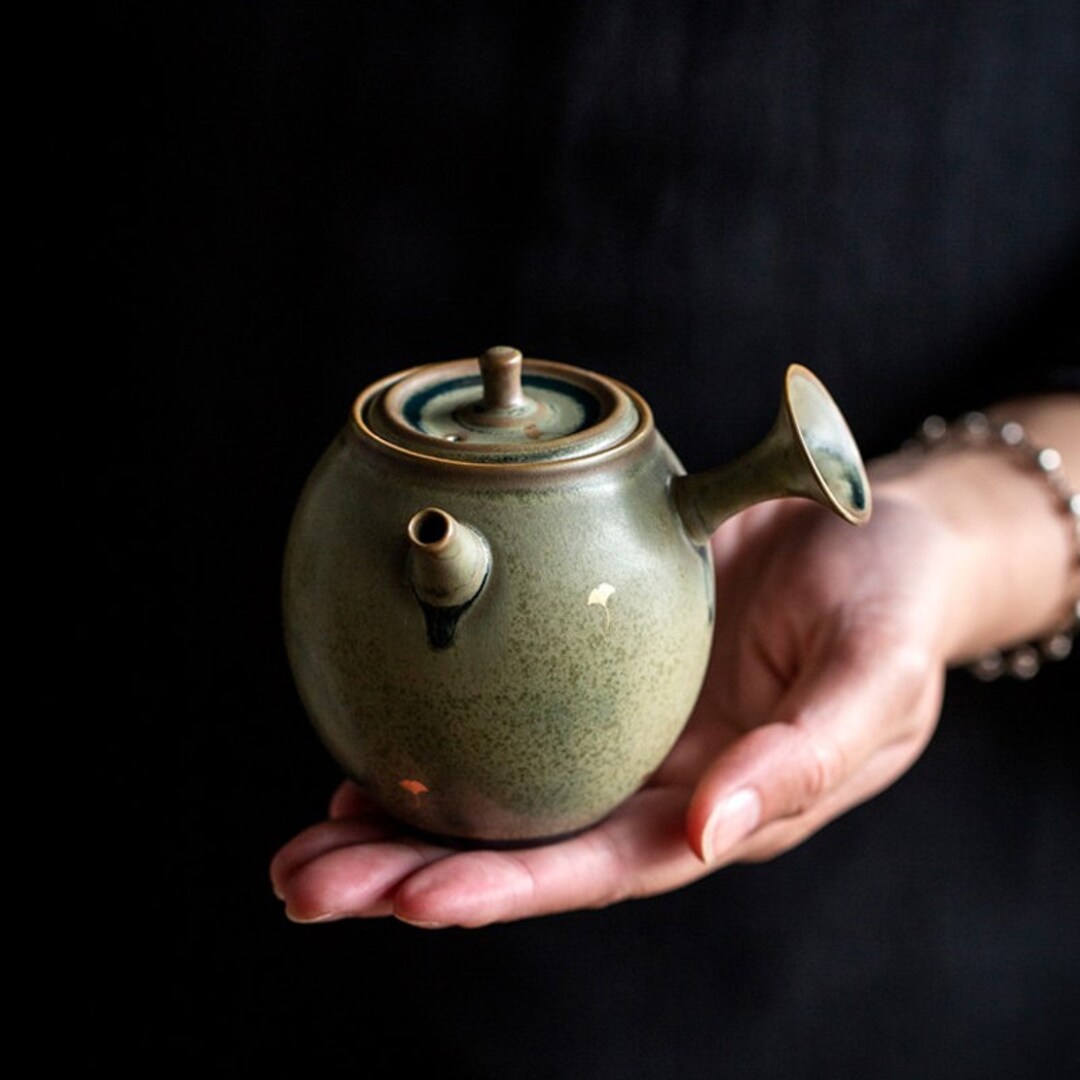 Curationcoceramic Ceramic Kyusu Teapot Ginkgo Chinese Tea Pot 225ml Etsy