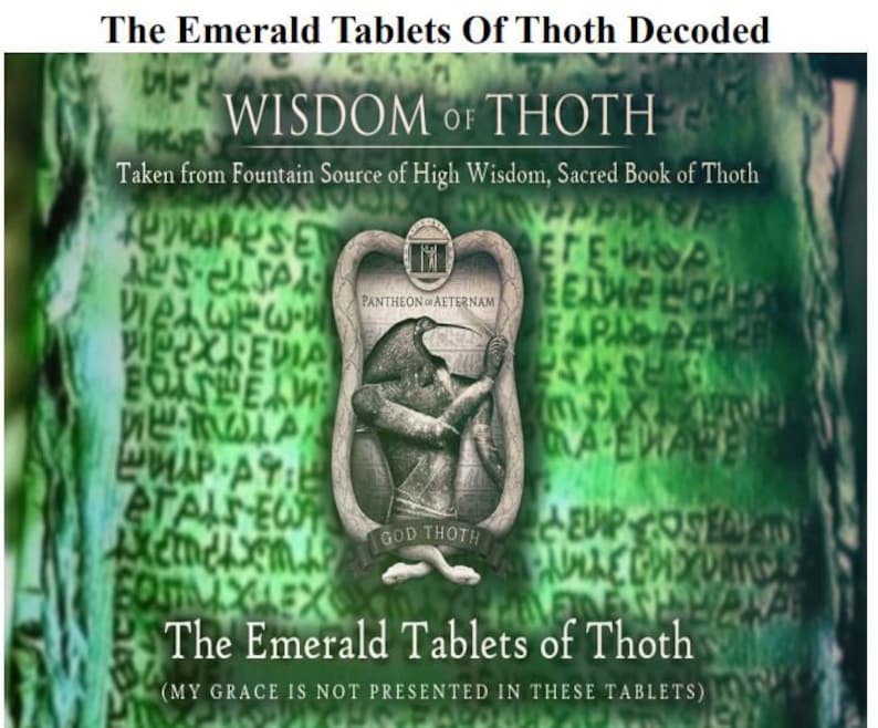 The Emerald Tablets of Thoth Decoded Thoth Decoded Ancient Wisdom Hermetic Teachings Esoteric