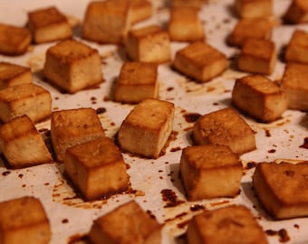 Gebackene Tofu Würfel Rezept Download * Soja * Soja * Vegan * Rezept * Gesundes Essen * Ernährung * Pflanzlich