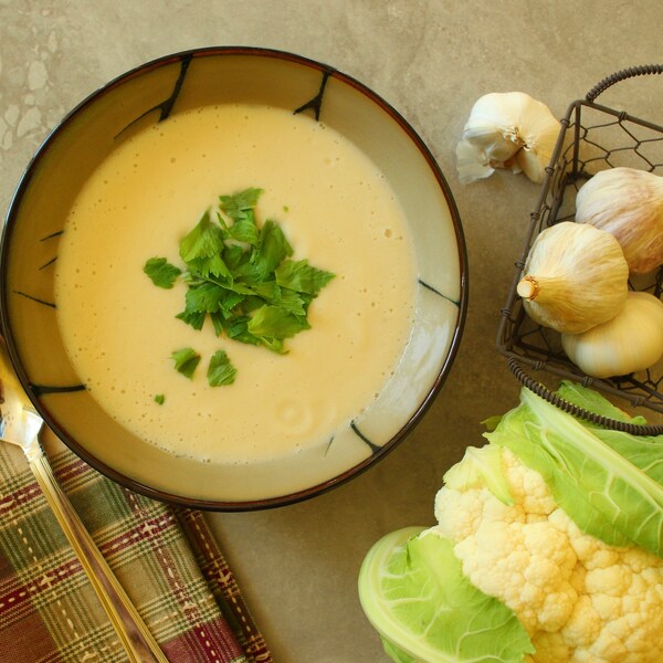 Cream of Cauliflower Soup Recipe Download  * Plant based * Vegan * Recipe * Healthy Food * Nutrition * Plant-based recipe