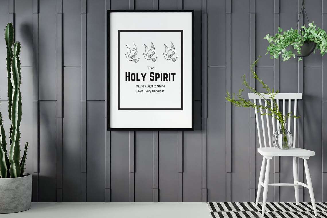 Printable Christian Wall Decor With BOARDER DOWNLOADABLE Holy Spirit ...