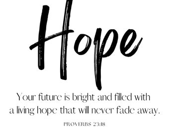 HOPE| Bible Verse| Proverbs 23:18| Christian Prints |Minimalist Christian print| Encouragement| Gift Ideas