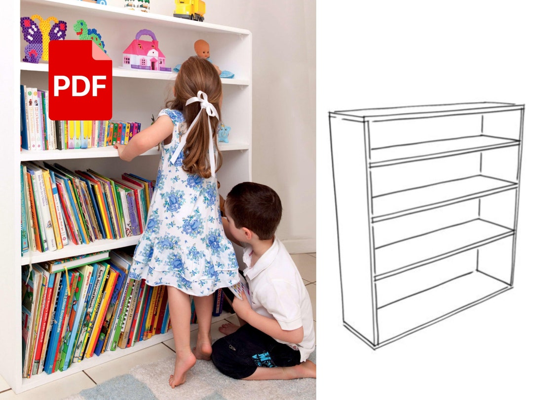 Kids Bookcases Plan Children Bookshelf Furniture Plan Easy Etsy
