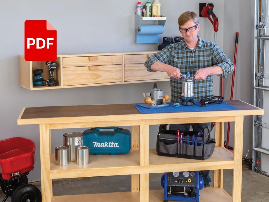 Workbench Plan Hobby Bench DIY Plans Desk Plans Step by Etsy