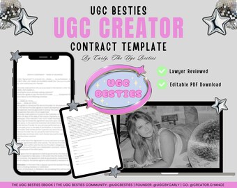 Contractsjabloon voor UGC-makers | UGC-sjablonen | Door gebruikers gegenereerde inhoud | UGC-portfolio | Contractsjabloon influencer | Contentmaker
