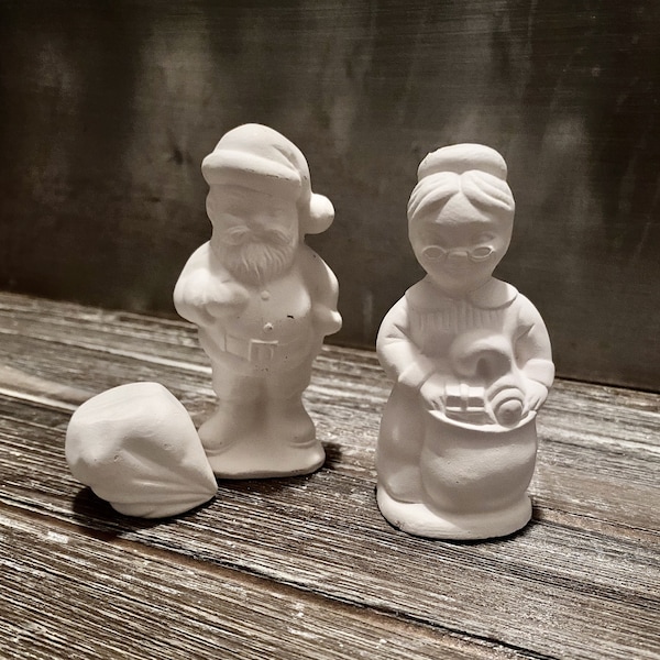 Mr. and Mrs. Clause Bisque Ceramic