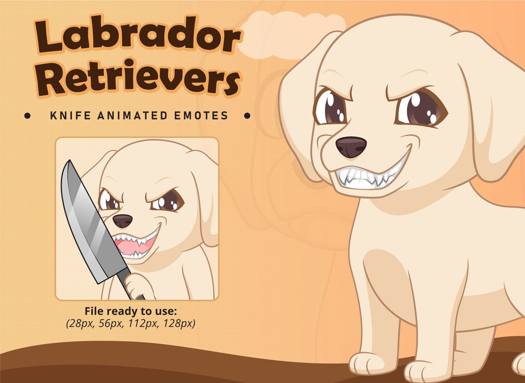 Labrador Retrievers Knife Animated Emote / Dog Twitch Emote Etsy