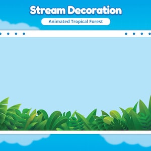 Animerad tropisk skogsbäcksdekoration (WEBM-fil)