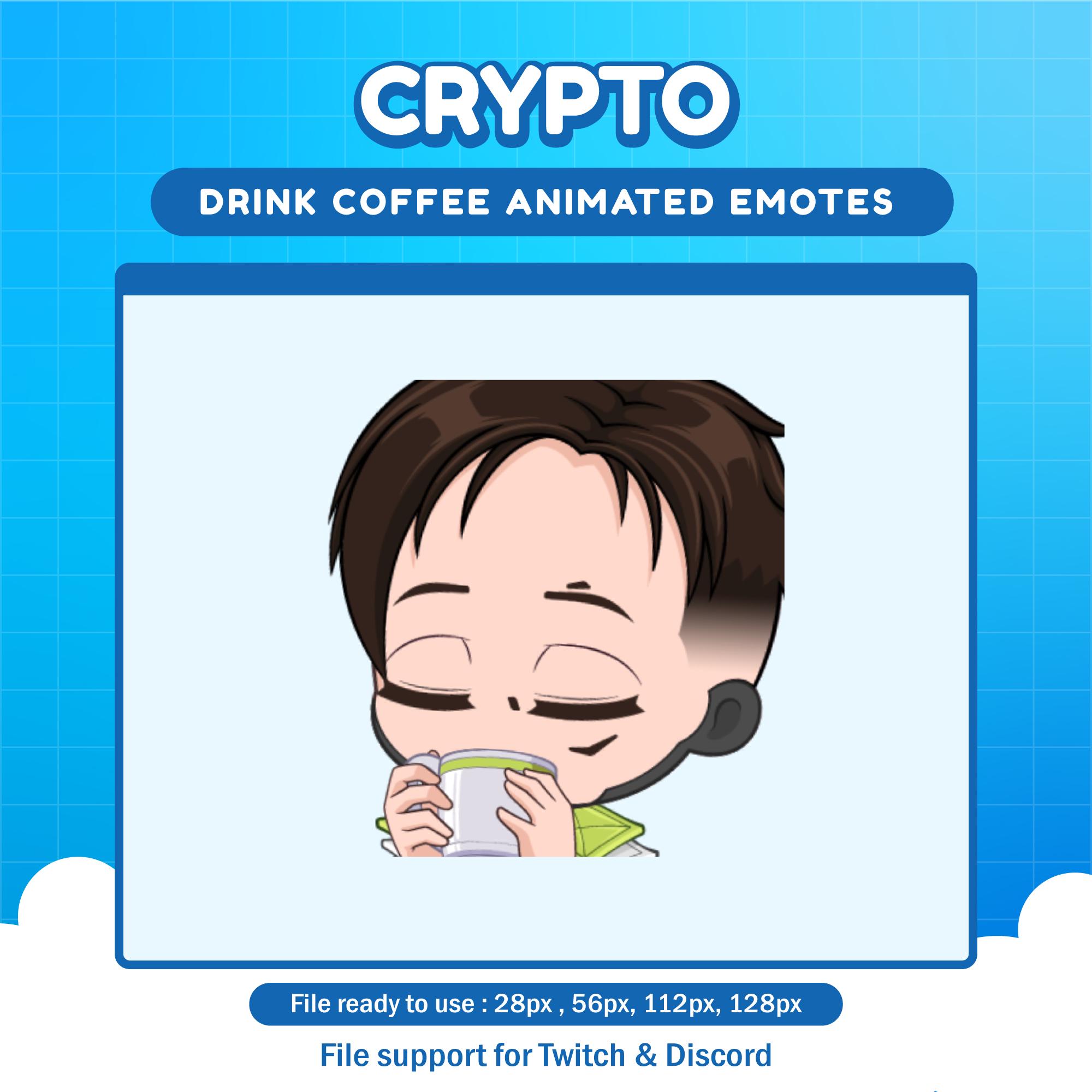 Crypto Drink Coffee Animated Emote for Twitch (Digital Download)