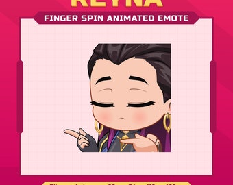 Reyna Valorant Finger Spin animated emote for twitch | twitch animated emotes