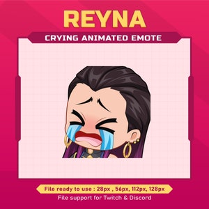 Reyna Valorant Cry geanimeerde emote voor twitch | twitch geanimeerde emotes