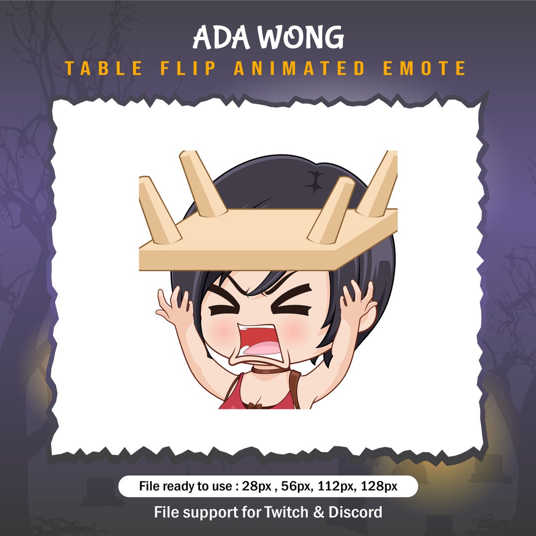 Ada Wong Dead by Daylight Table Flip Emotes / DBD Twitch Emote Etsy