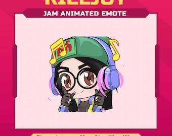 Killjoy Valorant Jam animated emote for twitch | Twitch animated emotes