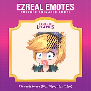 Ezreal League of Legends Shocked emote for Twitch | League of Legends animated emotes
