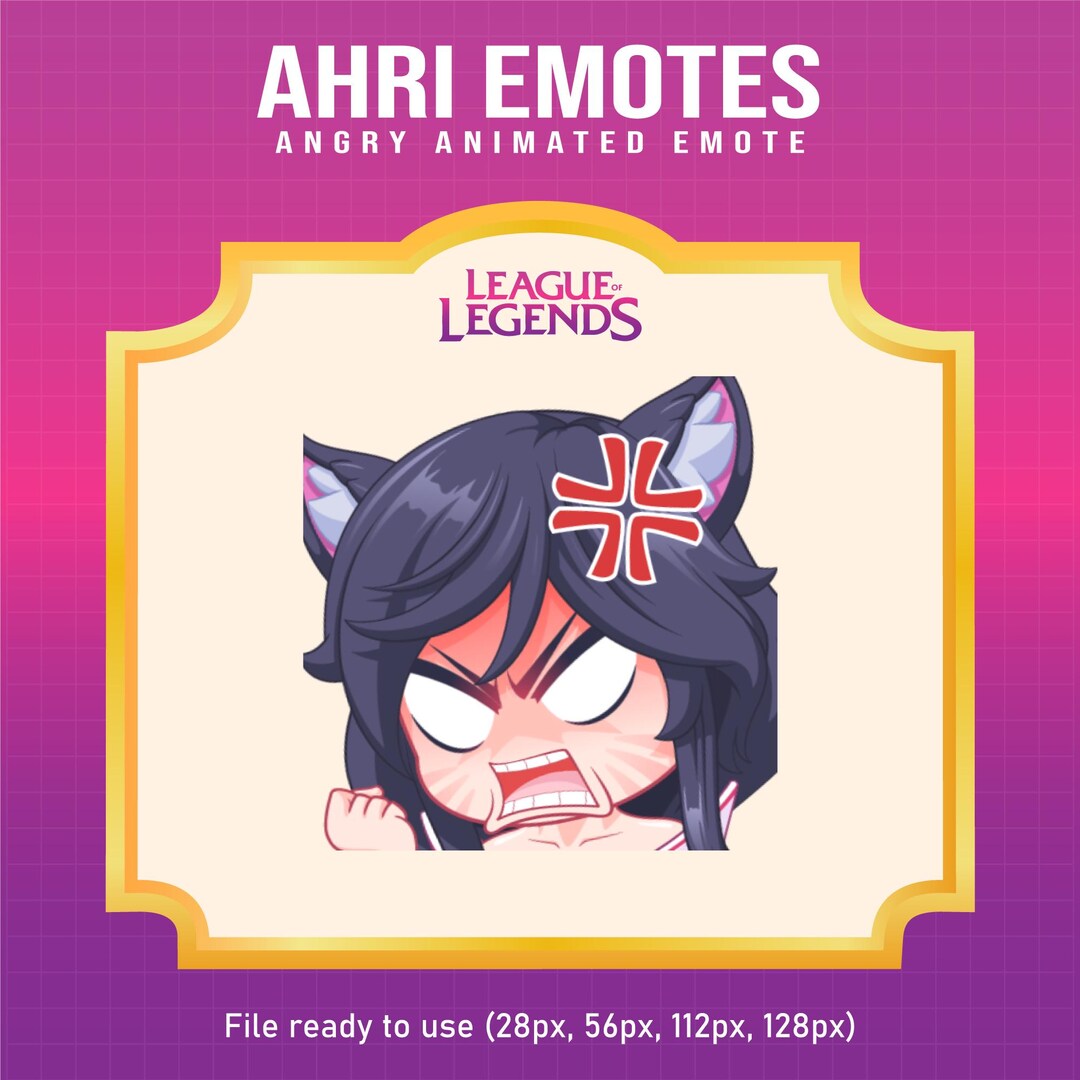 Ahri League of Legends Angry Emote for Twitch | League of Legends ...