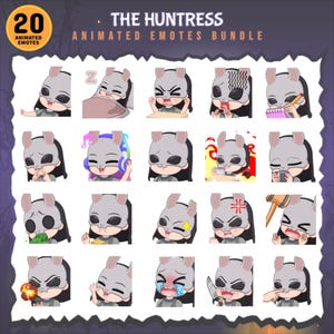 The Huntress Dead by Daylight Animated emotes bundle / 20 DBD Twitch Emote