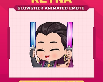 Reyna Valorant glow stick animated emote for twitch | twitch animated emotes