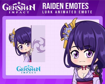 Raiden Shogun Lurk Animated Emote, Genshin Impact Twitch Emote (Digital Files)
