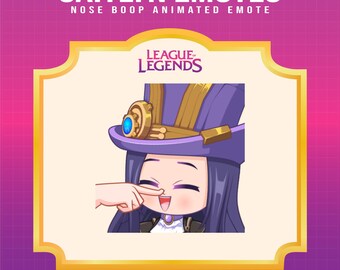 Caitlyn Nose Boop Animated Emote for Twitch | League of Legends (Digital Download)