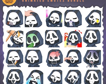 Ghost Face Dead by Daylight Animierte Emotes Bundle / 20 DBD Twitch Emote