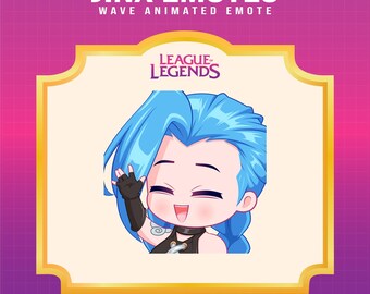 Jinx Wave Emote for Twitch | Animated League of Legends Chibi (Digital Download)